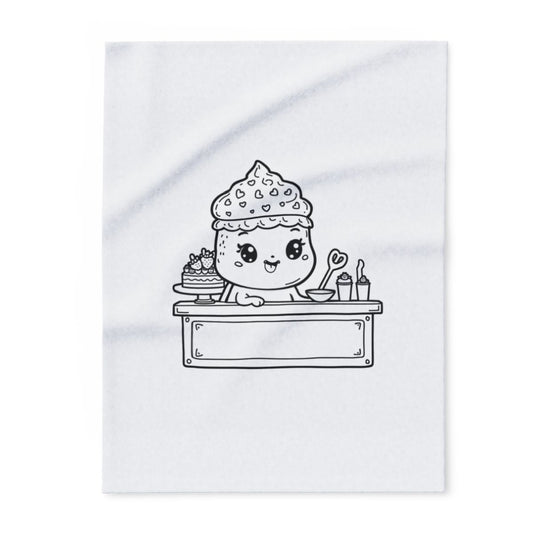 Fleece Blanket Coloring Kit with Fabric Markers - Cute Cupcake