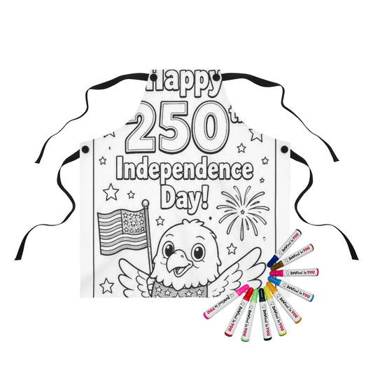 Independence Day Apron coloring kit mockup with polyester and graphic print