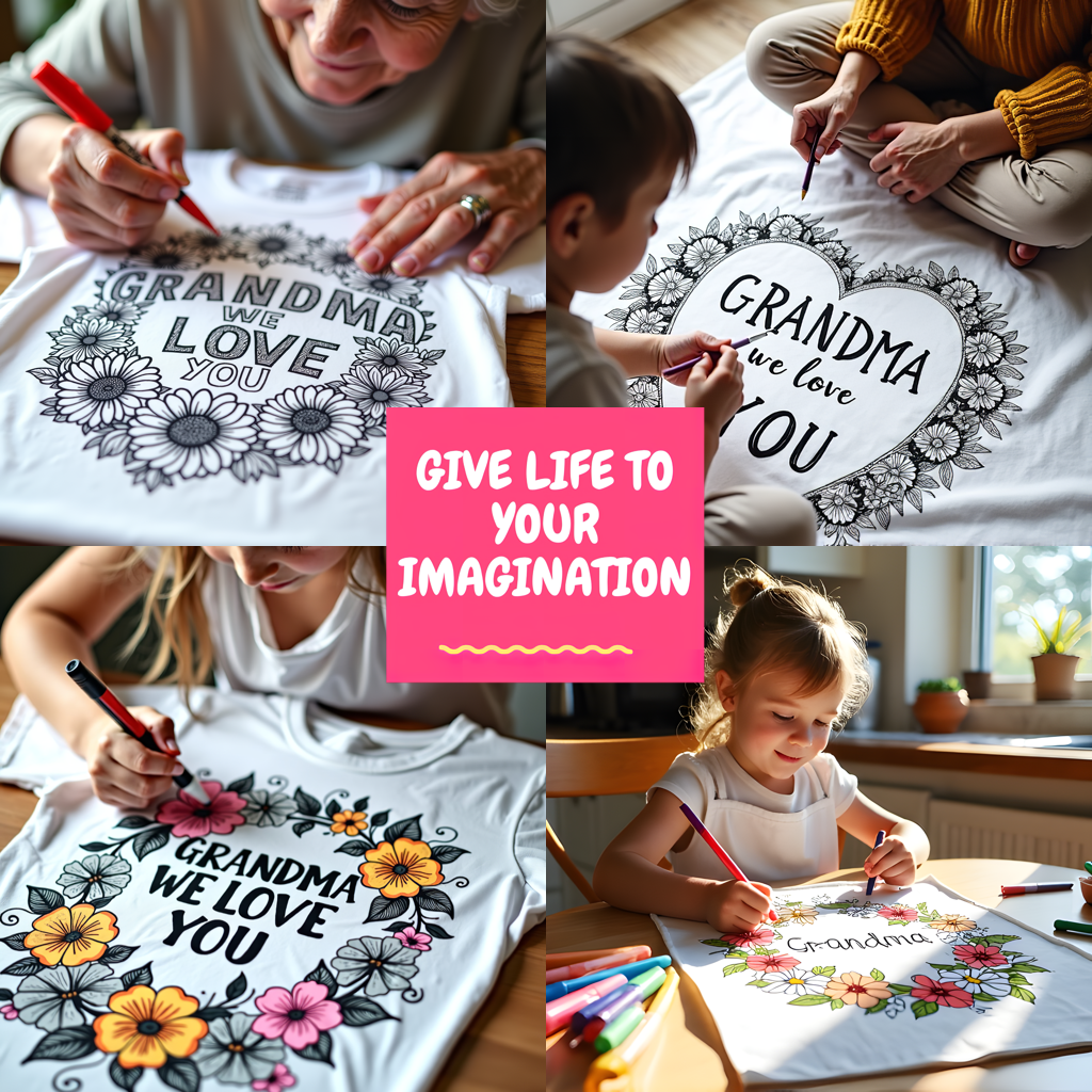 FREE Grandma We Love You Floral Border Coloring Page Download