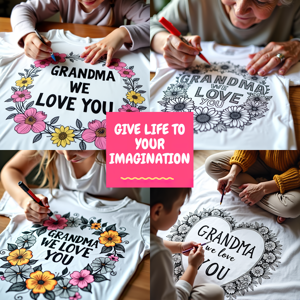 FREE Grandma We Love You Floral Border Coloring Page Printable