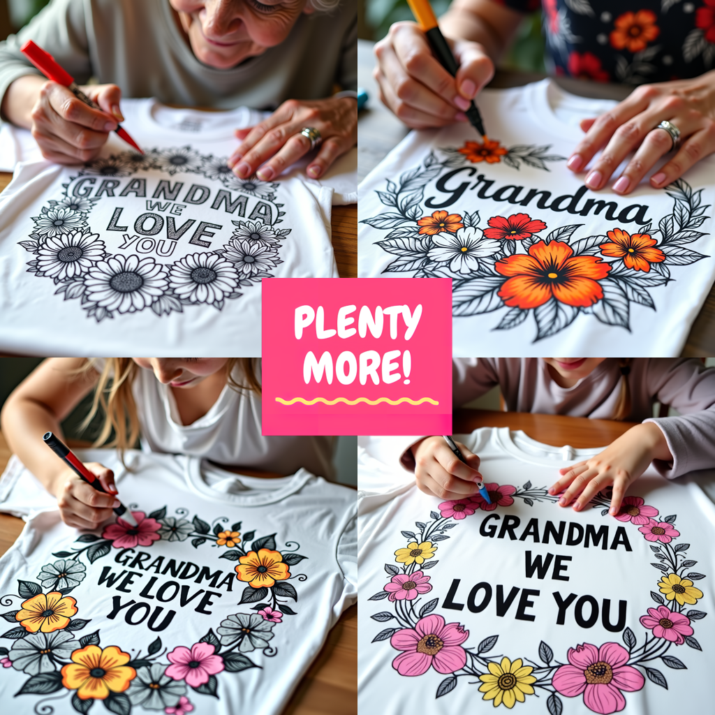 Adult Sweatshirt Coloring Kit with 10 Fabric Markers - Grandma