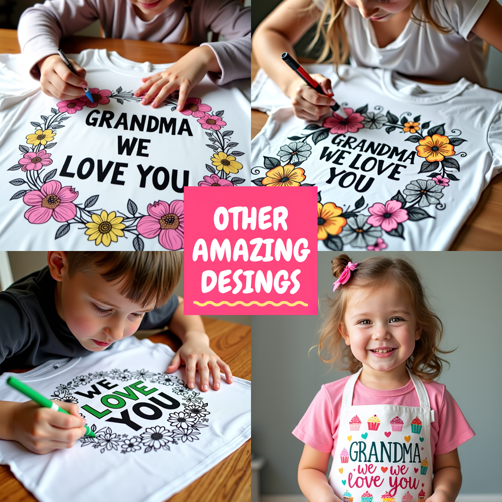 Kid's T-shirt Coloring Kit with 10 Fabric Markers - Grandma