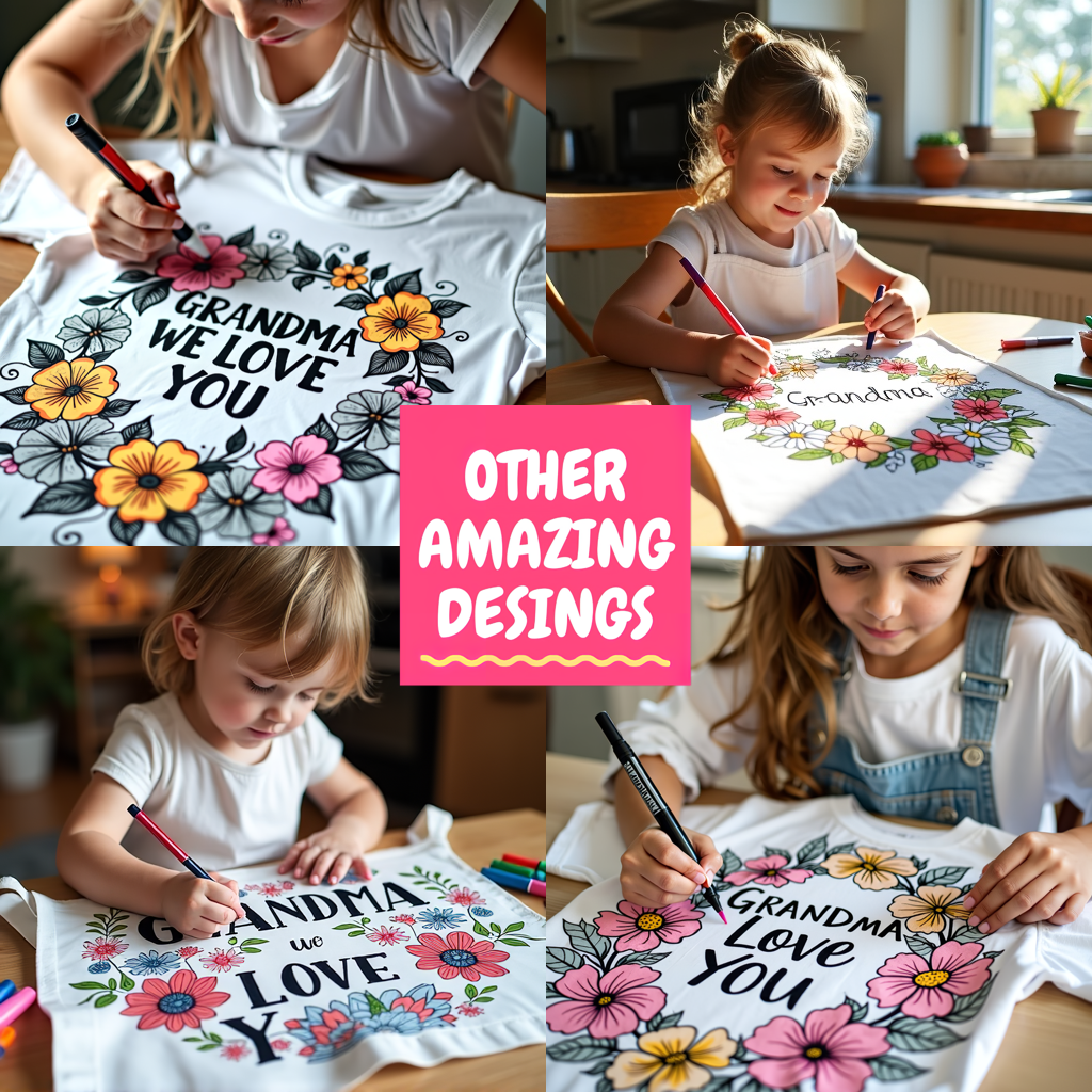 Kid's T-shirt Coloring Kit with 10 Fabric Markers - Grandma