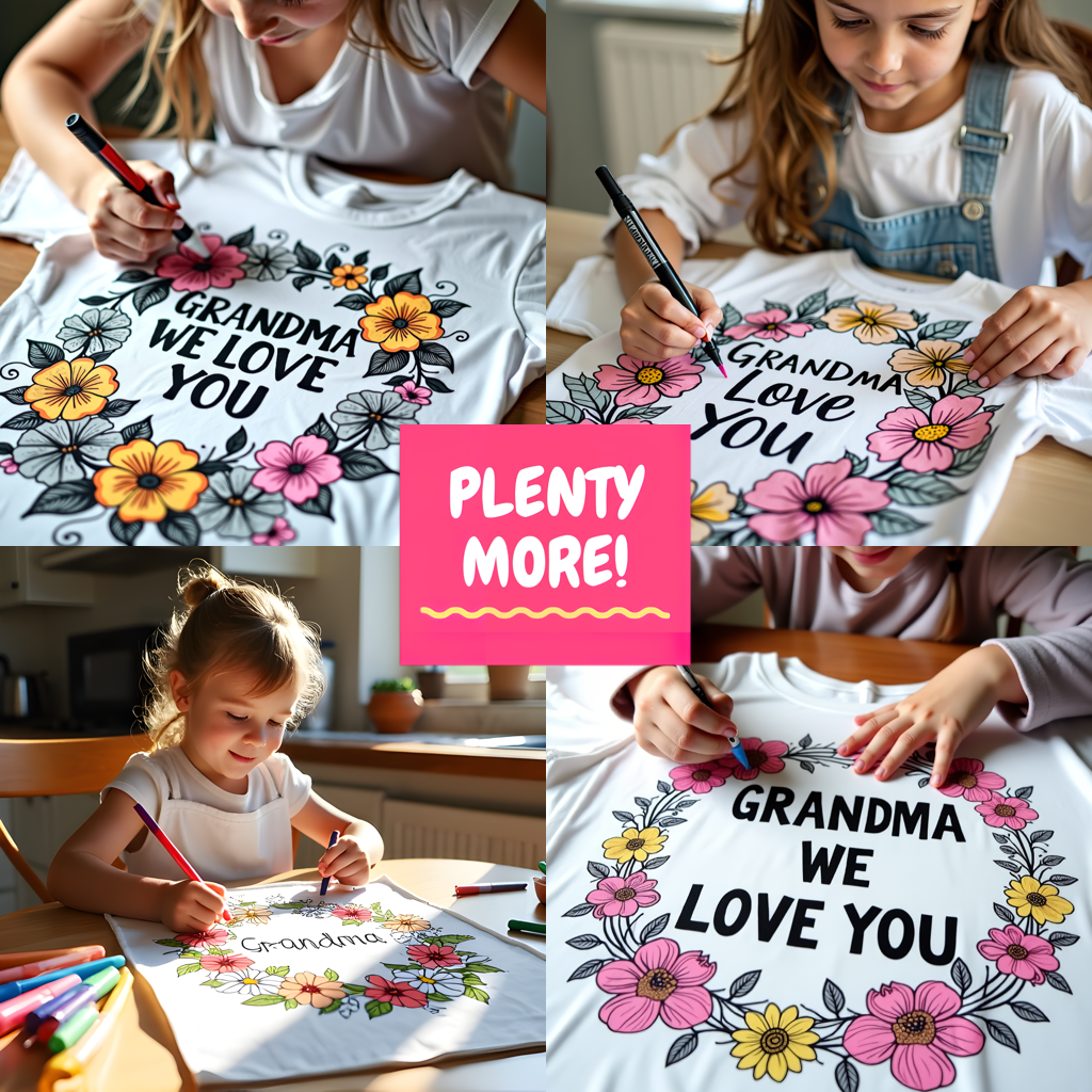 Kid's T-shirt Coloring Kit with 10 Fabric Markers - Grandma