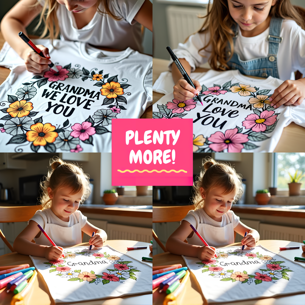 Kid's T-shirt Coloring Kit with 10 Fabric Markers - Affection Message