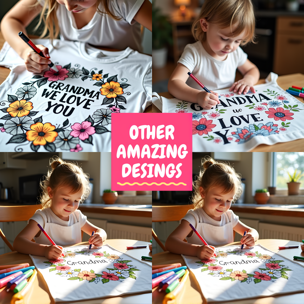 Kid's T-shirt Coloring Kit with 10 Fabric Markers - Grandma