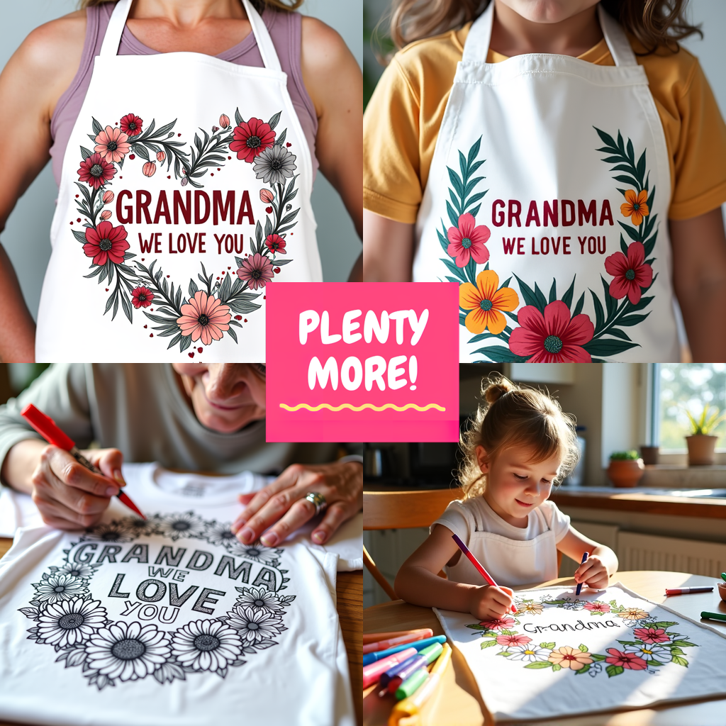 Women's T-shirt Coloring Kit with 10 Fabric Markers - Grandma Appreciation