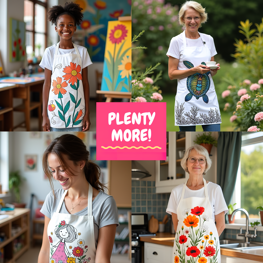 Apron Coloring Kit with 10 Fabric Markers - Floral Arrangement