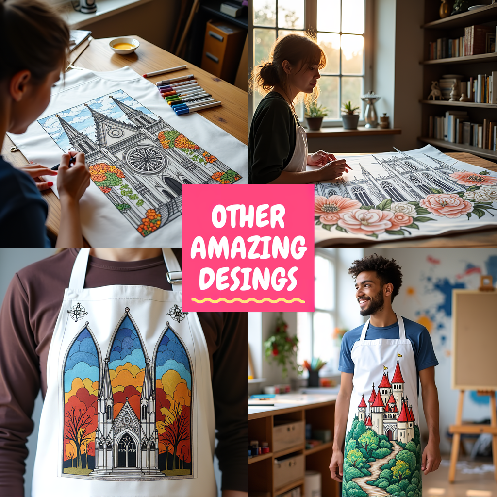 Apron Coloring Kit with 10 Fabric Markers - Imagine of a Book