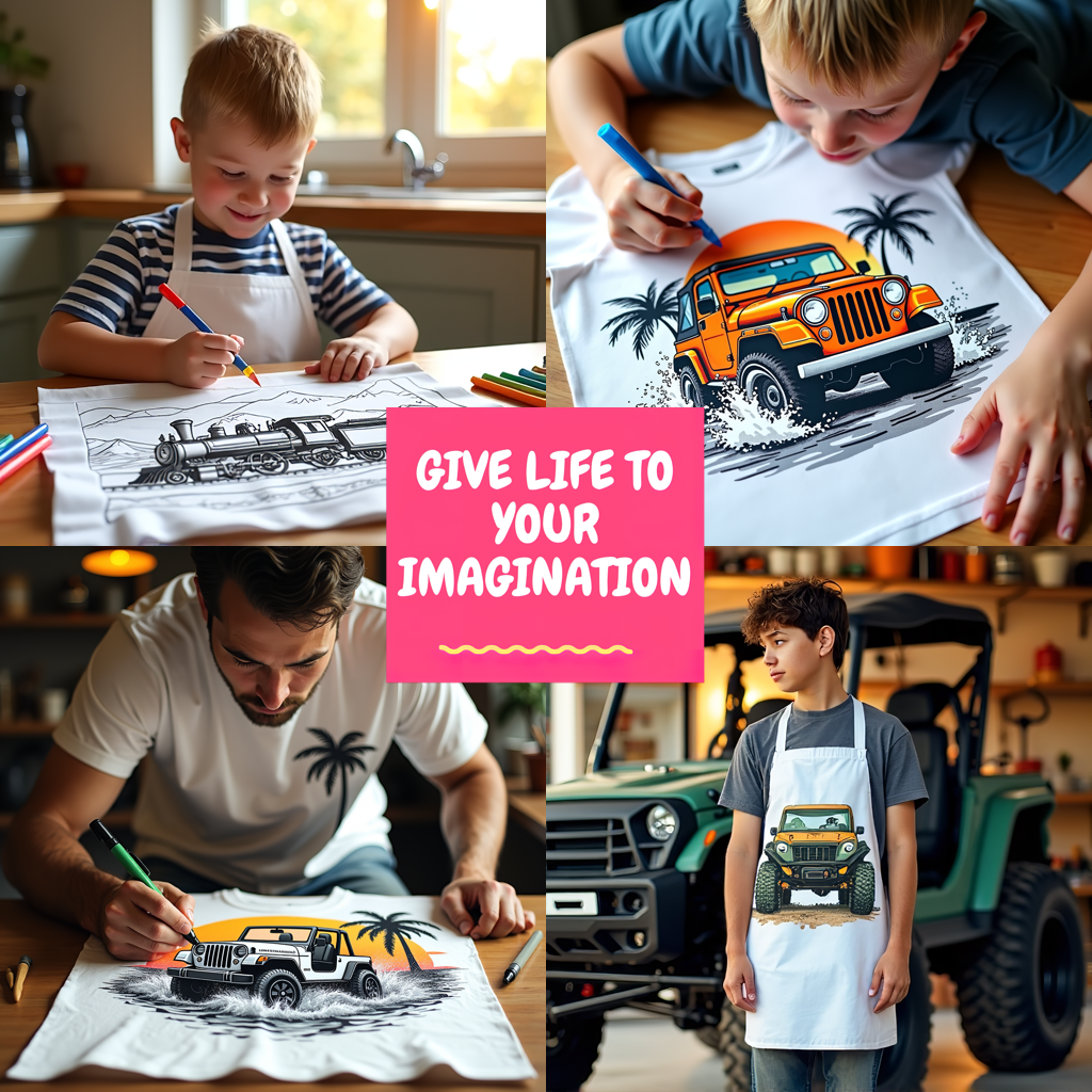 Unisex T-shirt Coloring Kit with 10 Fabric Markers - Monster Truck