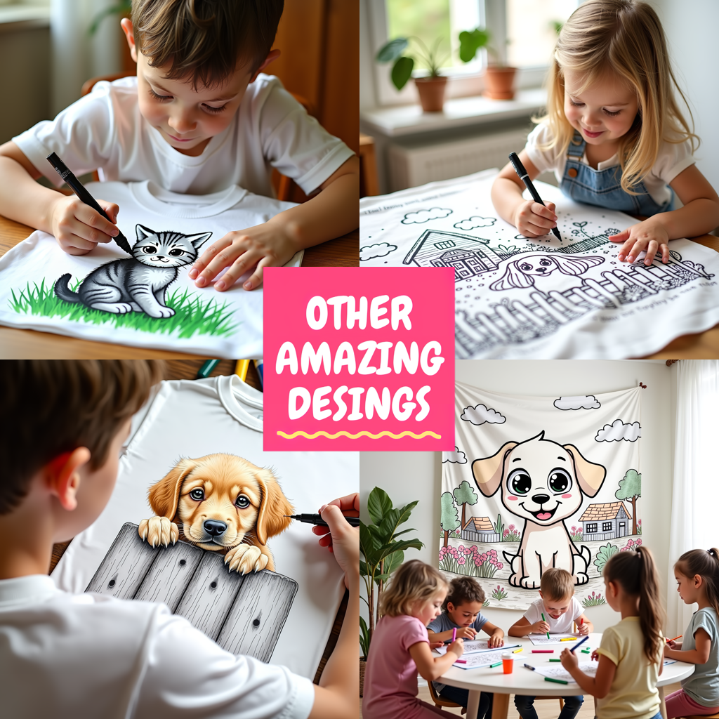 Blanket Coloring Kit with 10 Fabric Markers - Dog