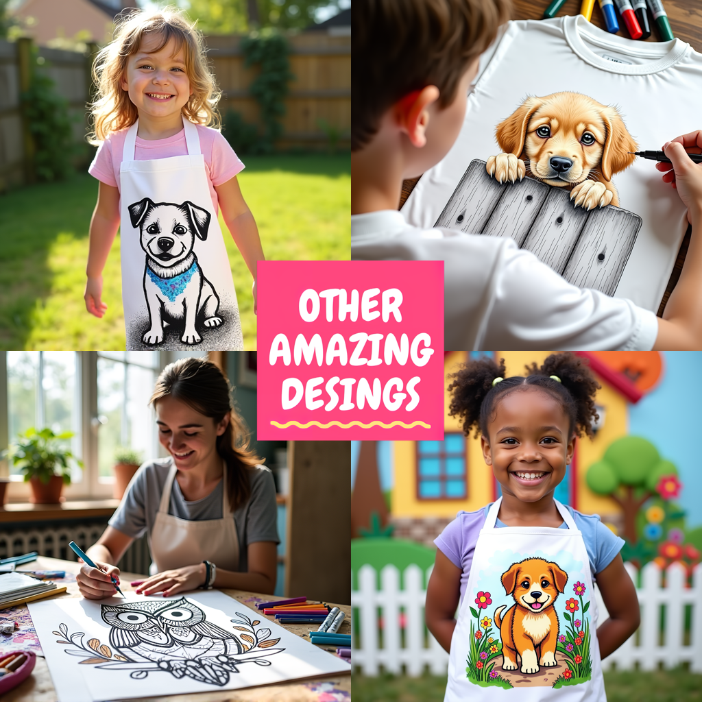 Adult Sweatshirt Coloring Kit with 10 Fabric Markers - Puppy