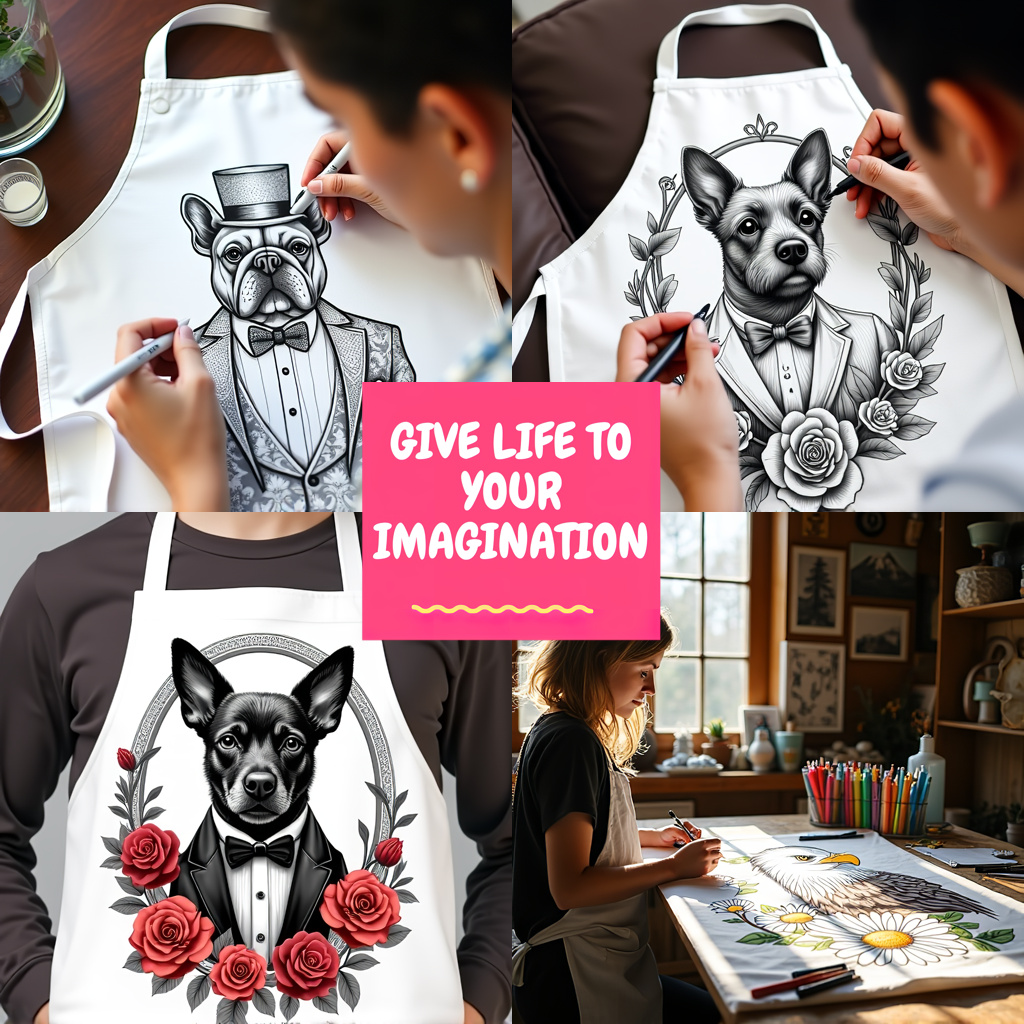 Indoor Wall Tapestries Coloring Kit with 10 Fabric Markers - Chihuahua