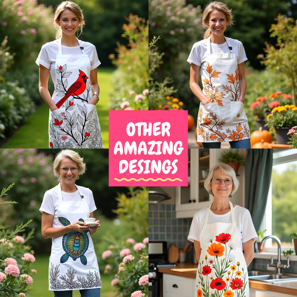 Apron Coloring Kit with 10 Fabric Markers - Daisies