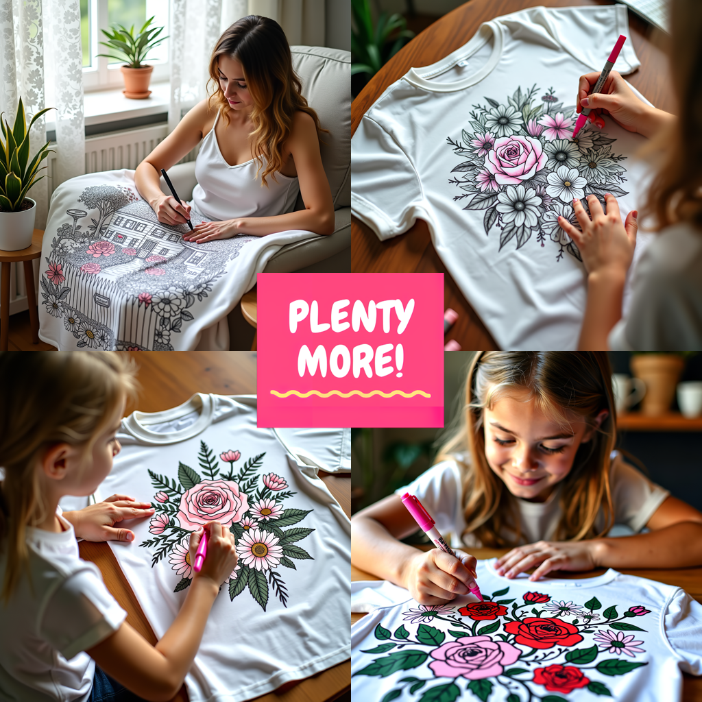 Blanket Coloring Kit with 10 Fabric Markers - Daisies