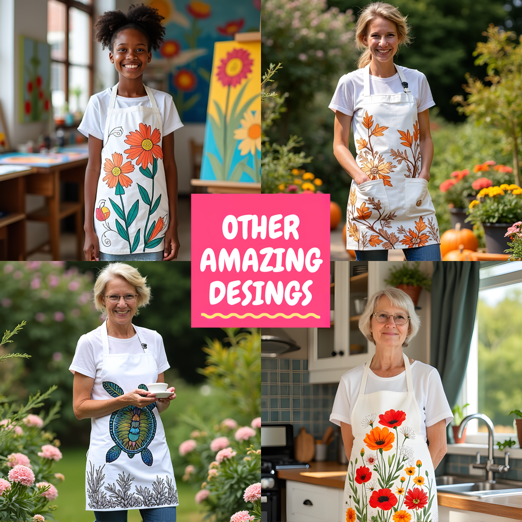 Apron Coloring Kit with 10 Fabric Markers - Daisies