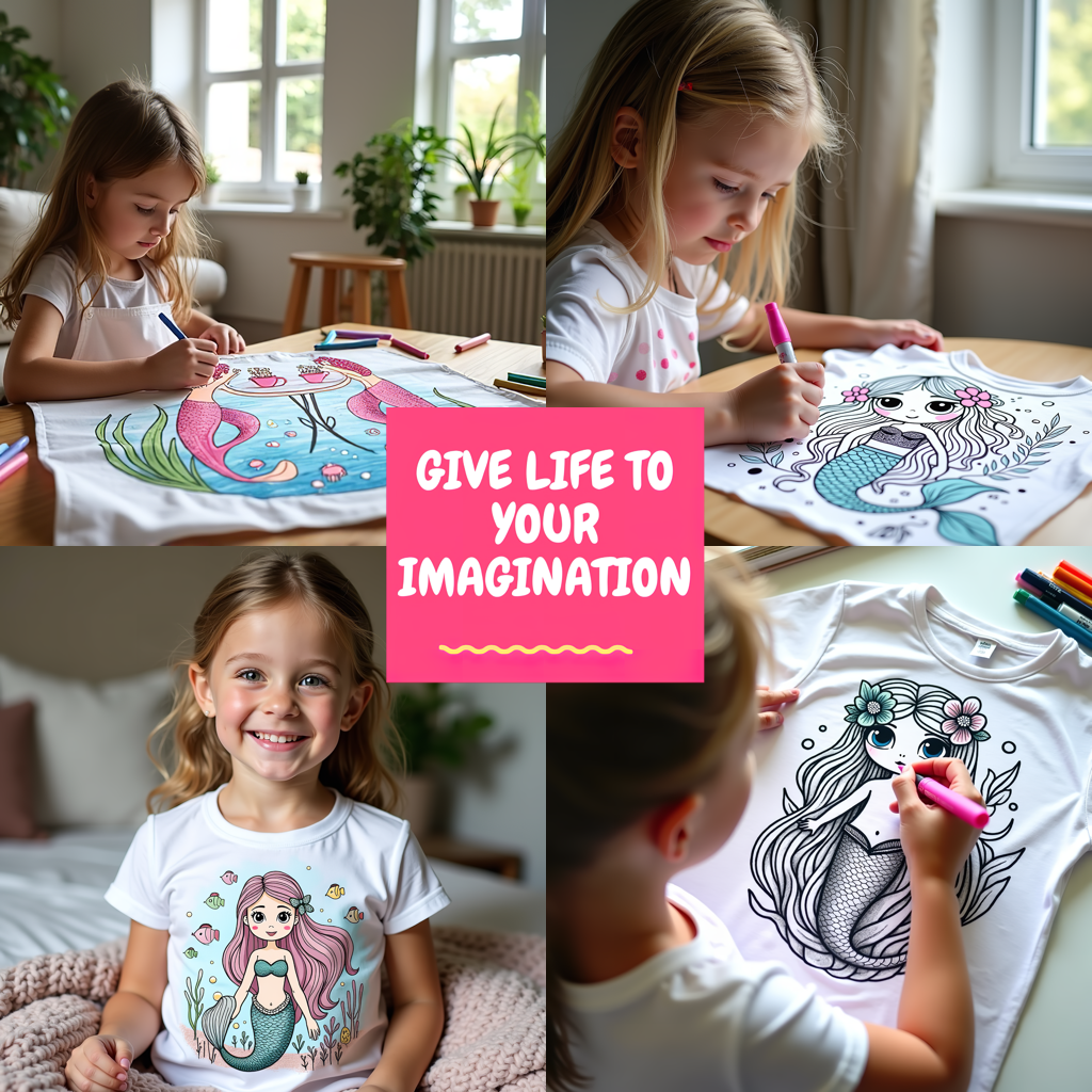 Blanket Coloring Kit with 10 Fabric Markers - Underwater Fantasy