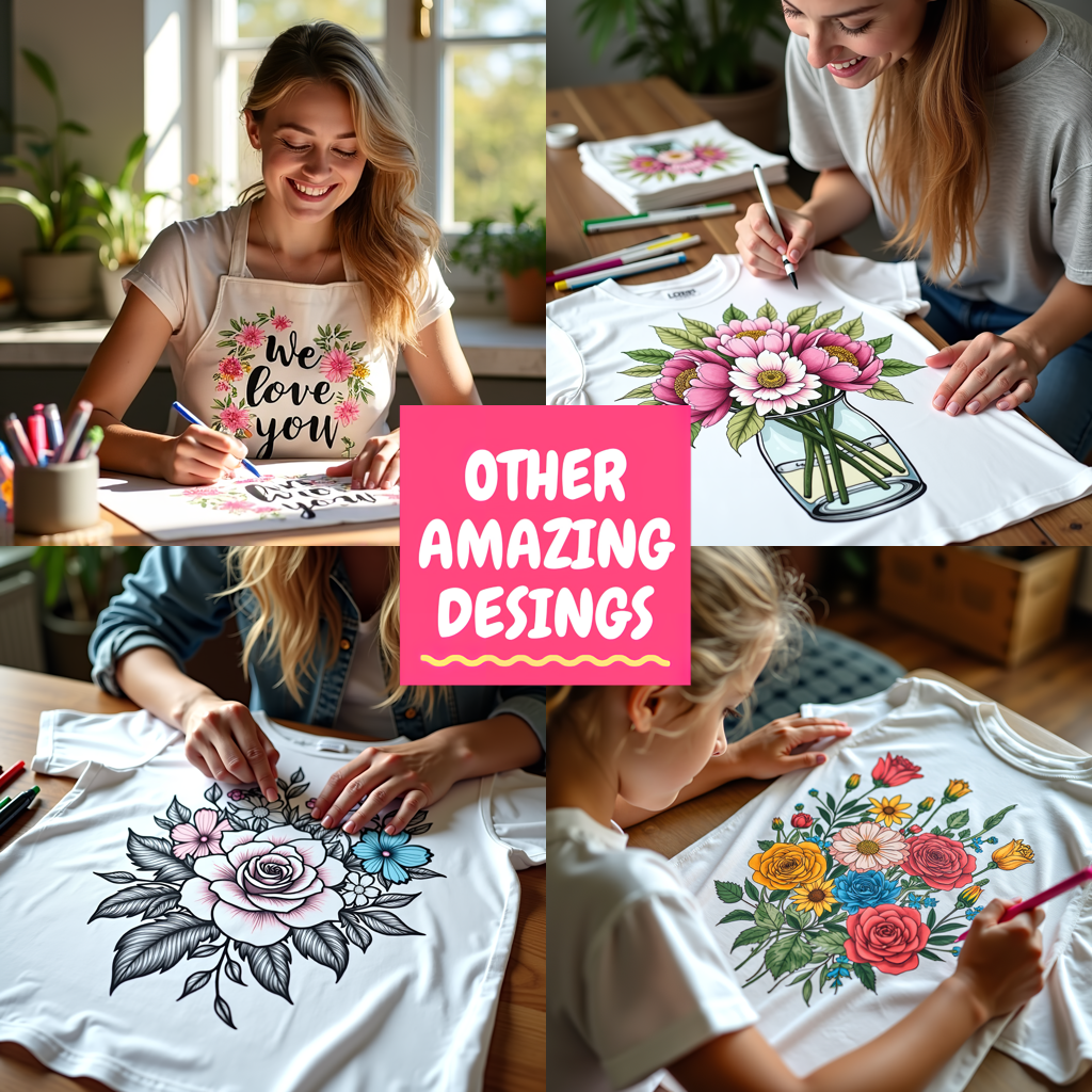 Adult Sweatshirt Coloring Kit with 10 Fabric Markers - Sunflowers