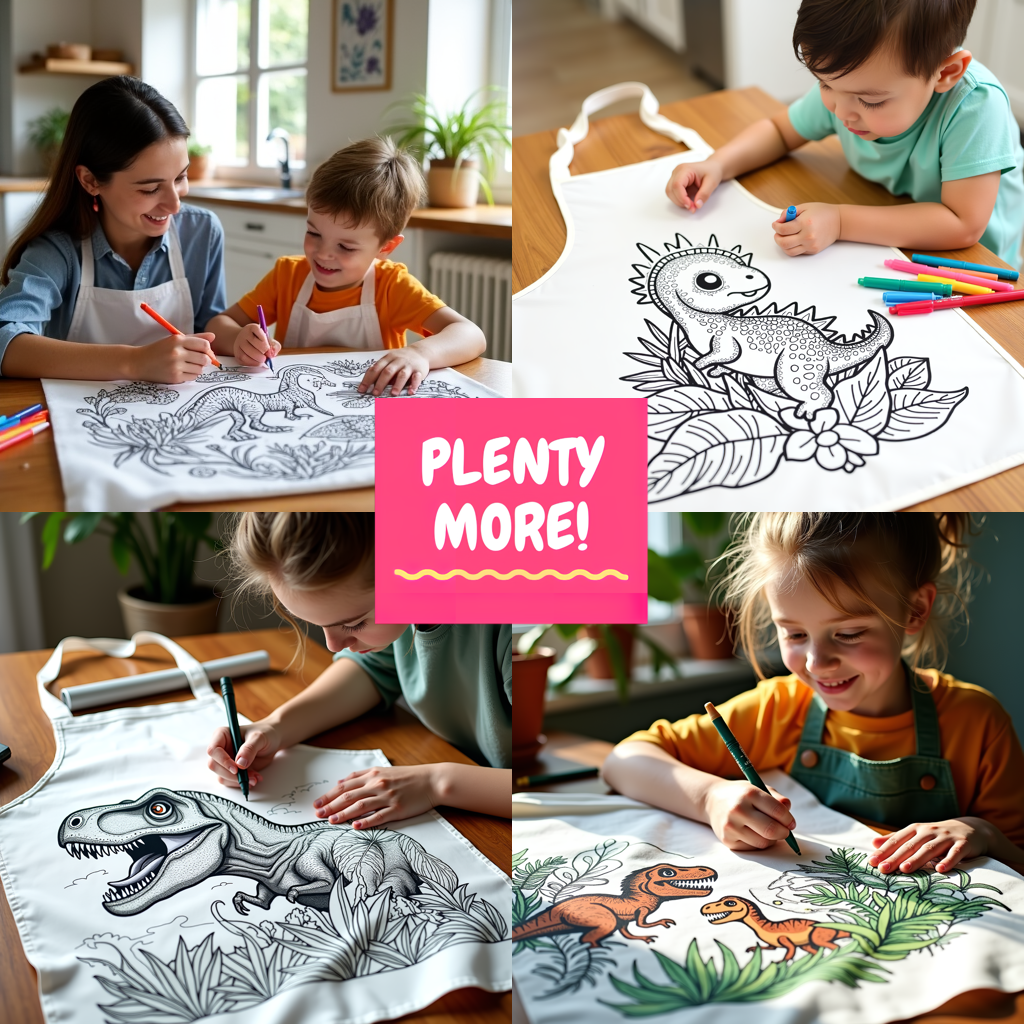 Indoor Wall Tapestries Coloring Kit with 10 Fabric Markers - Tyrannosaurus Rex