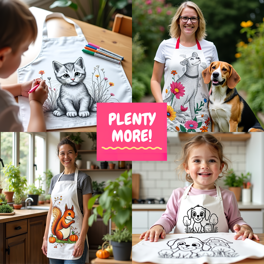 Apron Coloring Kit with 10 Fabric Markers - Friendship