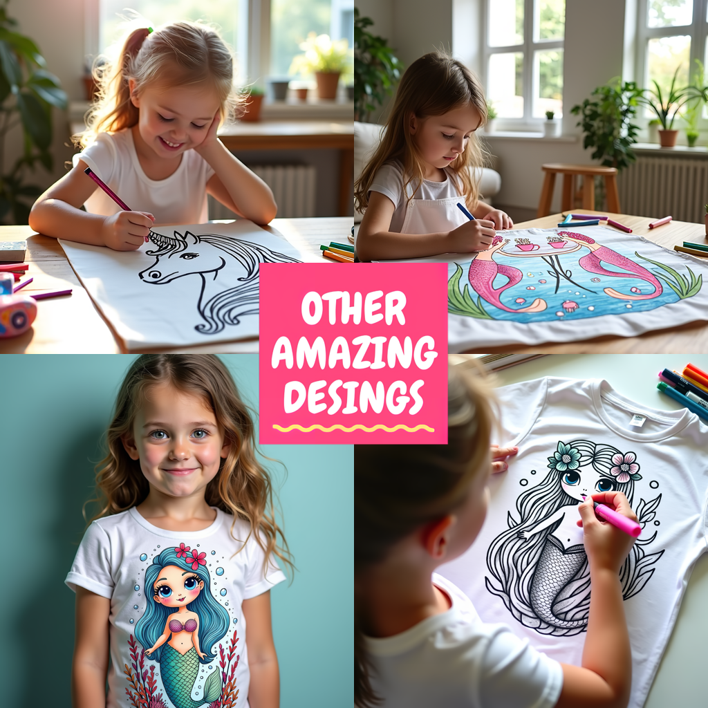 Blanket Coloring Kit with 10 Fabric Markers - Beautiful Mermaid