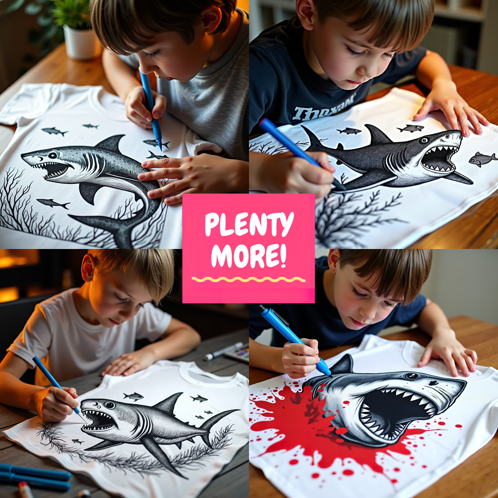 Adult Sweatshirt Coloring Kit with 10 Fabric Markers - Sharks