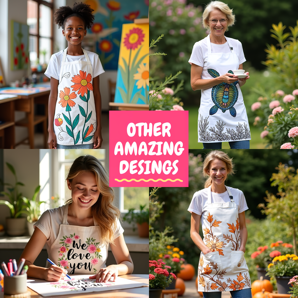 Apron Coloring Kit with 10 Fabric Markers - Sunflowers