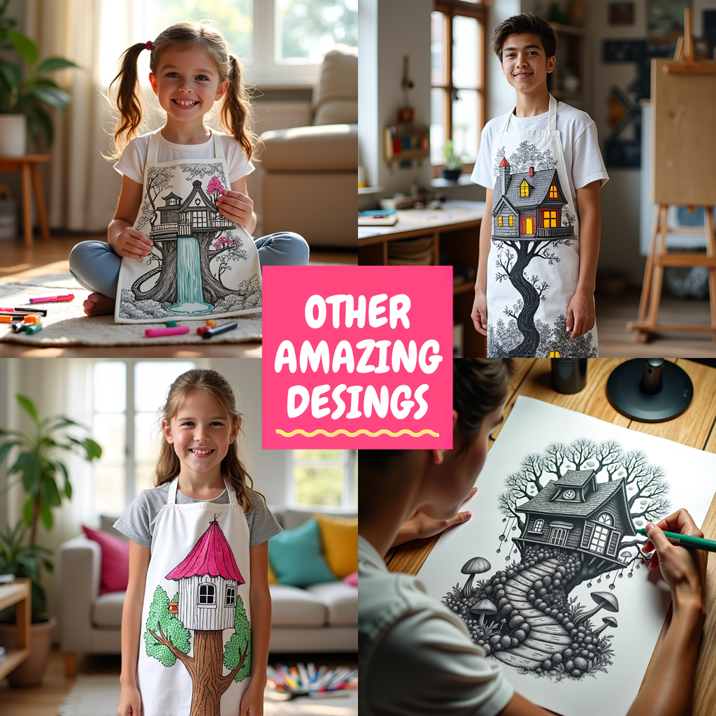 Apron Coloring Kit with 10 Fabric Markers - Treehouse