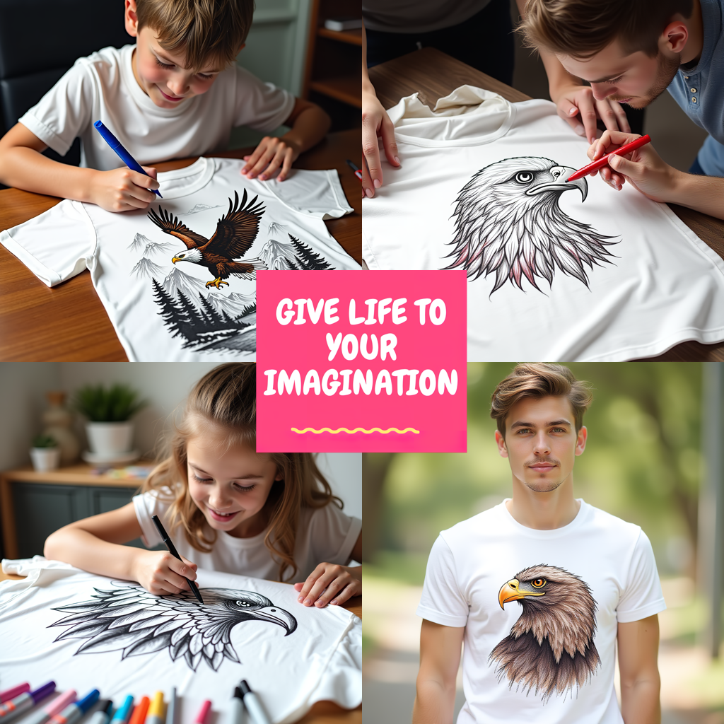 Adult Sweatshirt Coloring Kit with 10 Fabric Markers - Eagle