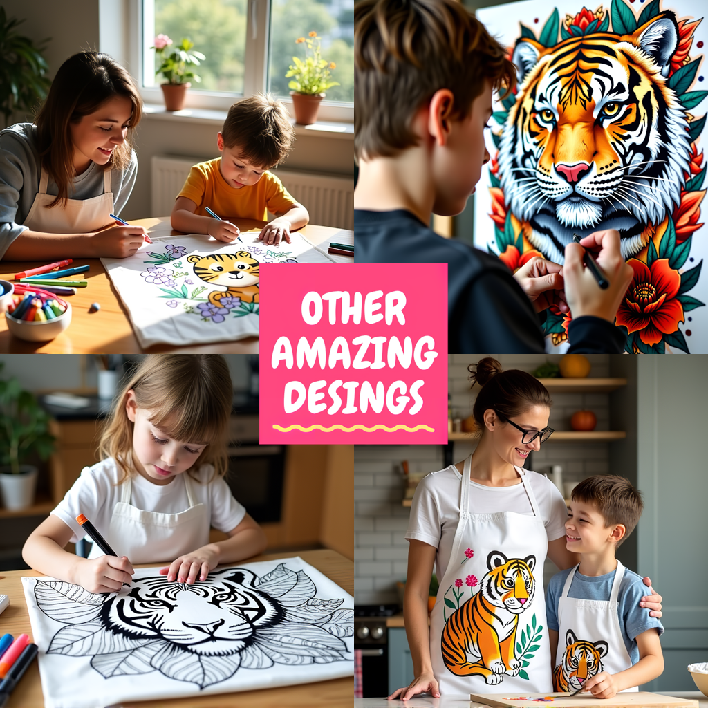 Blanket Coloring Kit with 10 Fabric Markers - Tigers