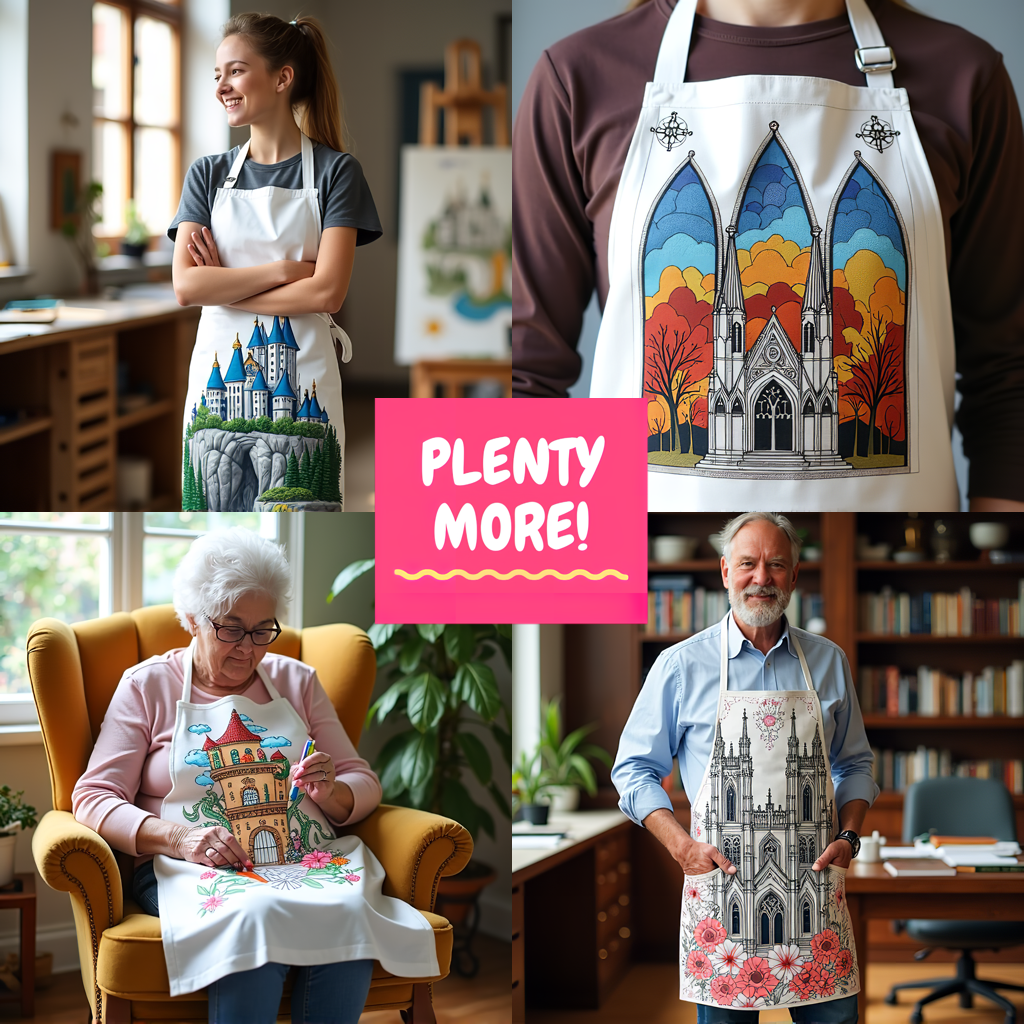 Apron Coloring Kit with 10 Fabric Markers - Library Castle