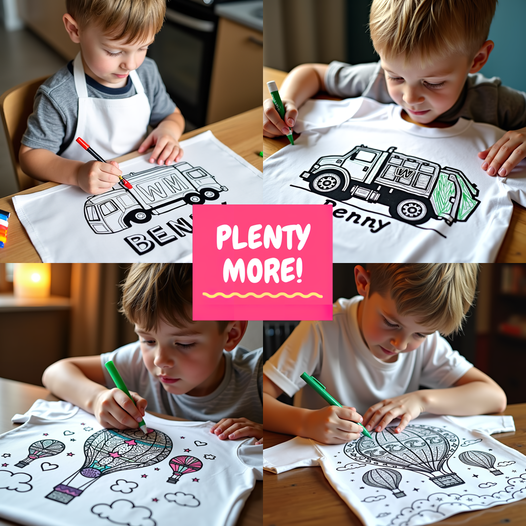 Blanket Coloring Kit with 10 Fabric Markers - Garbage Truck