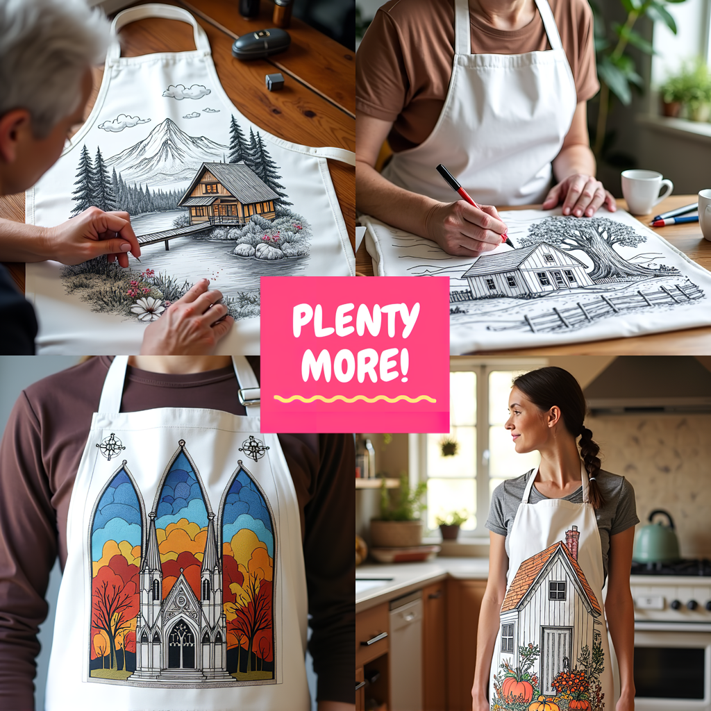 Apron Coloring Kit with 10 Fabric Markers - Library