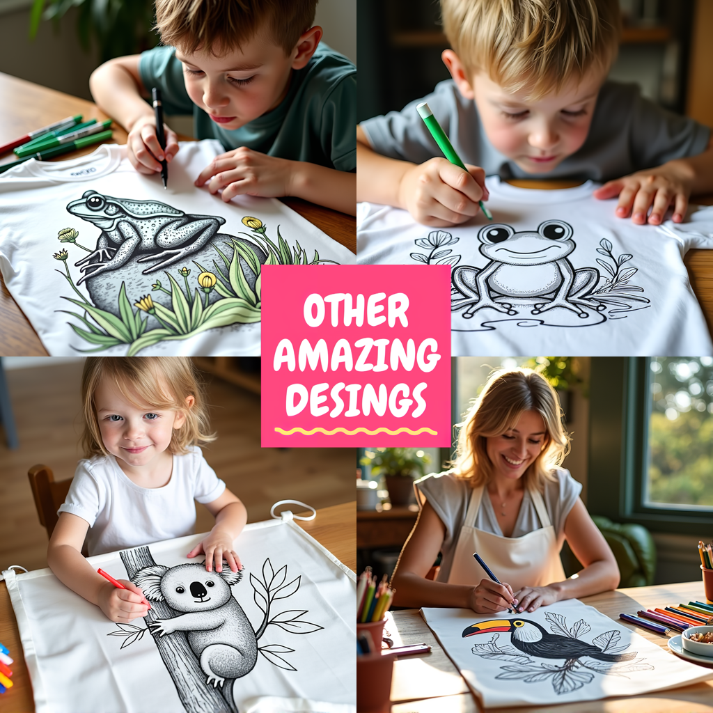 Apron Coloring Kit with 10 Fabric Markers - Frog