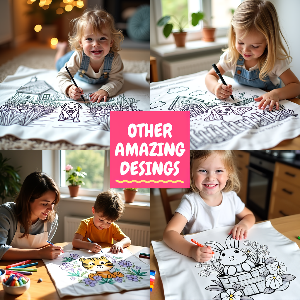 Blanket Coloring Kit with 10 Fabric Markers - Cute Frog