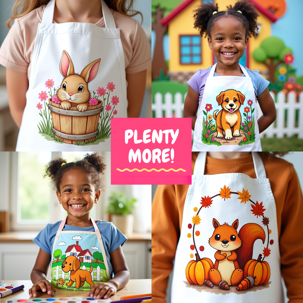 Apron Coloring Kit with 10 Fabric Markers - Baby Lion