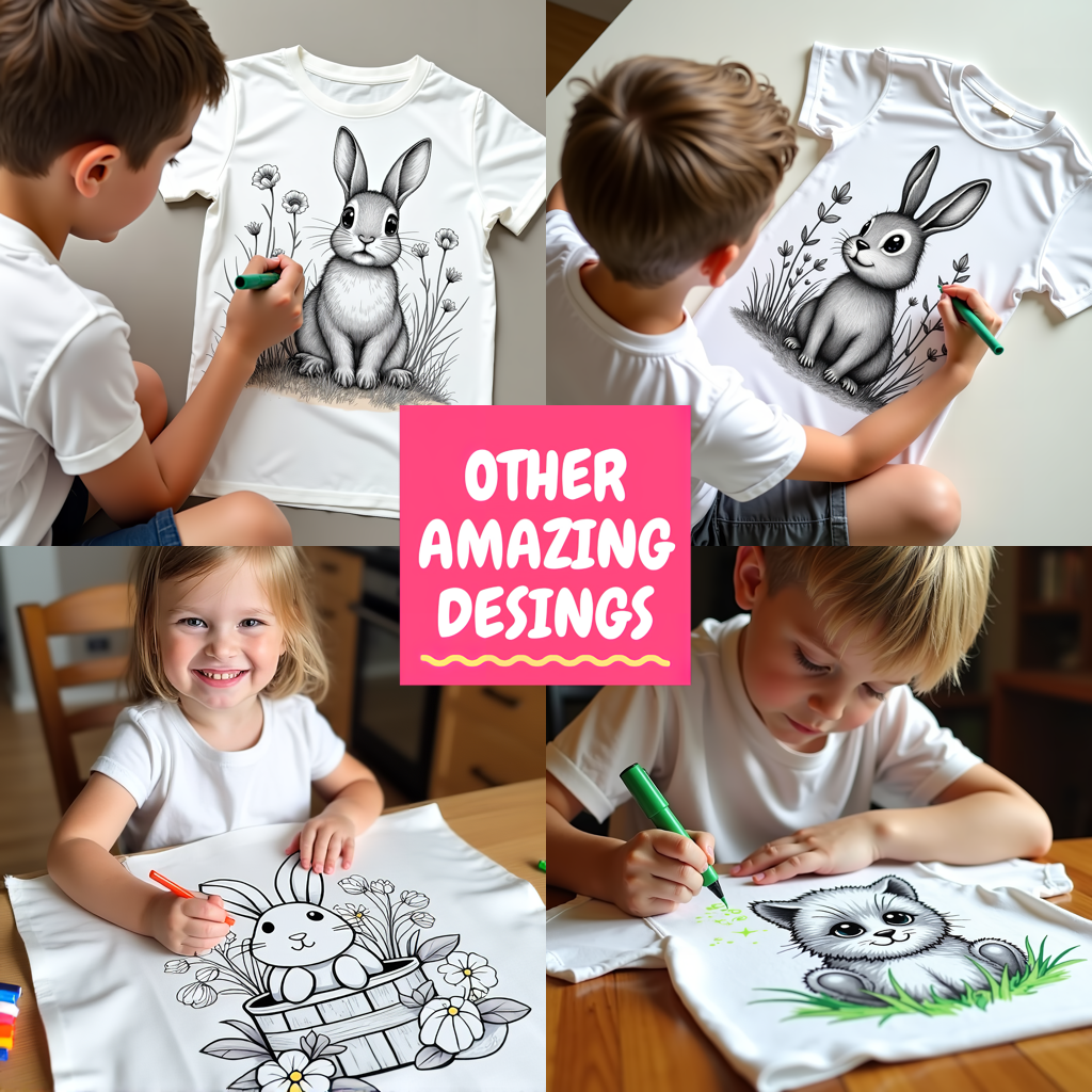 Adult Sweatshirt Coloring Kit with 10 Fabric Markers - Rabbit