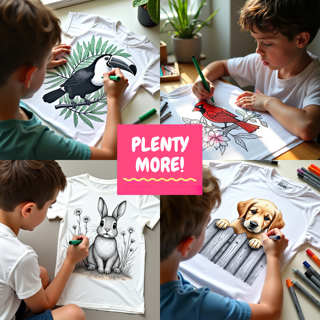 Adult Sweatshirt Coloring Kit with 10 Fabric Markers - Cute Bunny