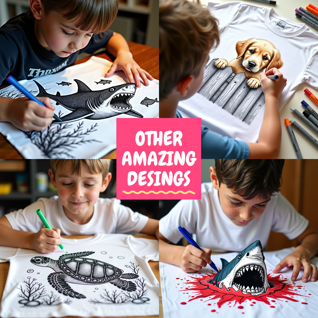 Unisex T-shirt Coloring Kit with 10 Fabric Markers - Puppy