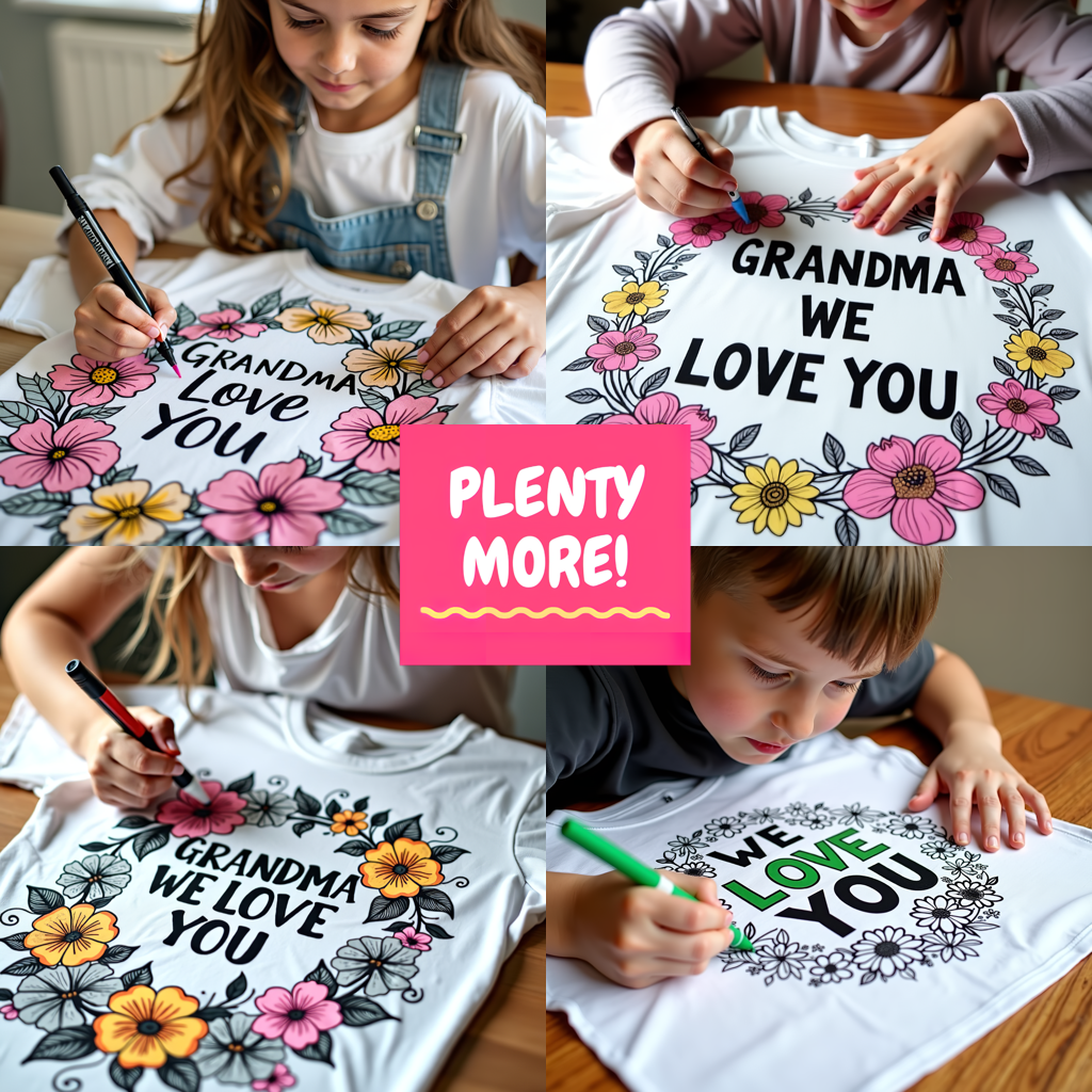 Kid's T-shirt Coloring Kit with 10 Fabric Markers - Cozy Library