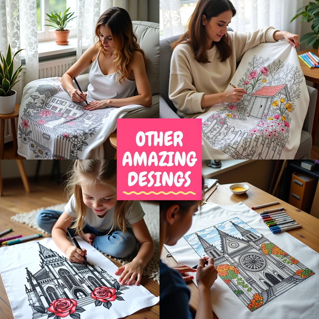 Blanket Coloring Kit with 10 Fabric Markers - Treehouse