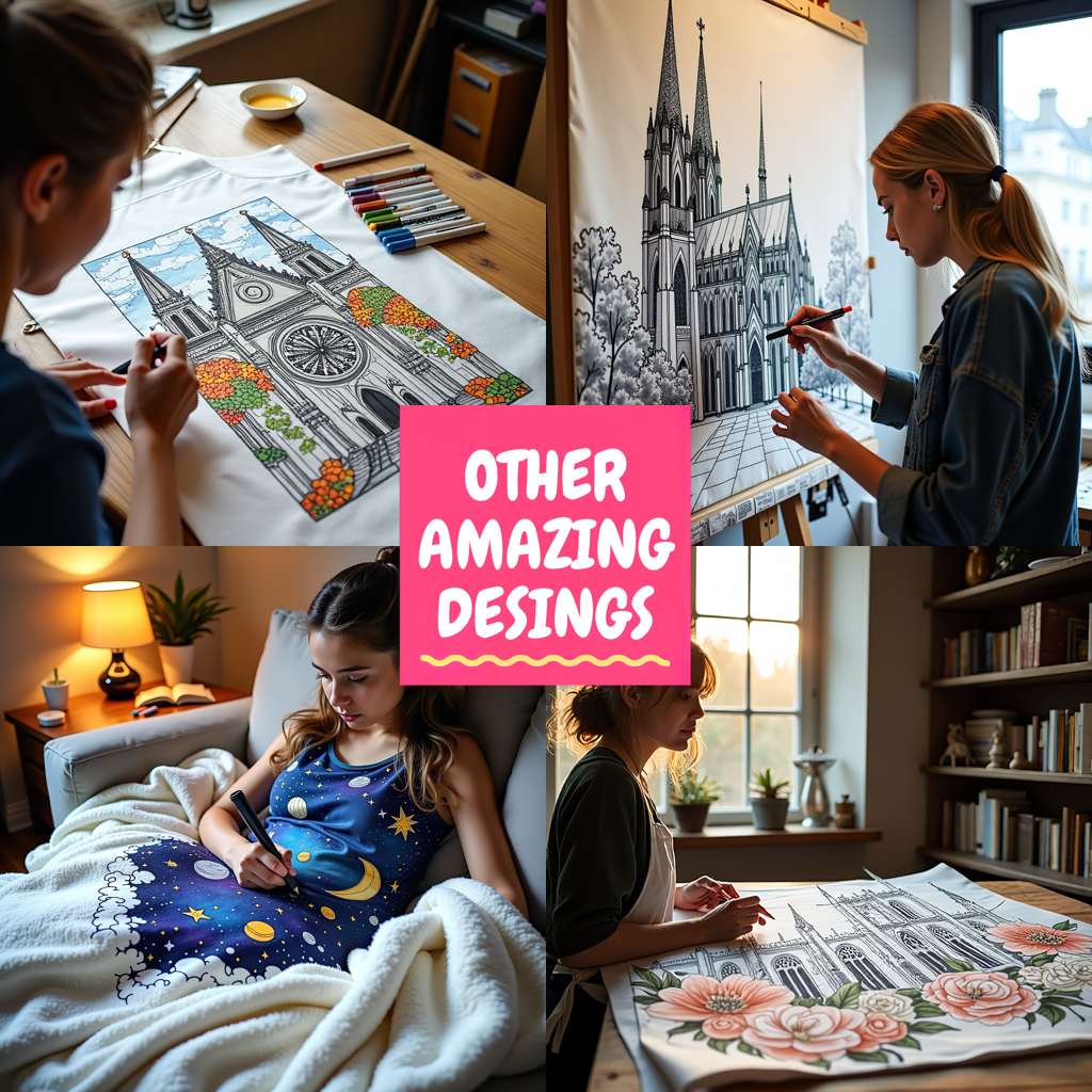 Blanket Coloring Kit with 10 Fabric Markers - Library