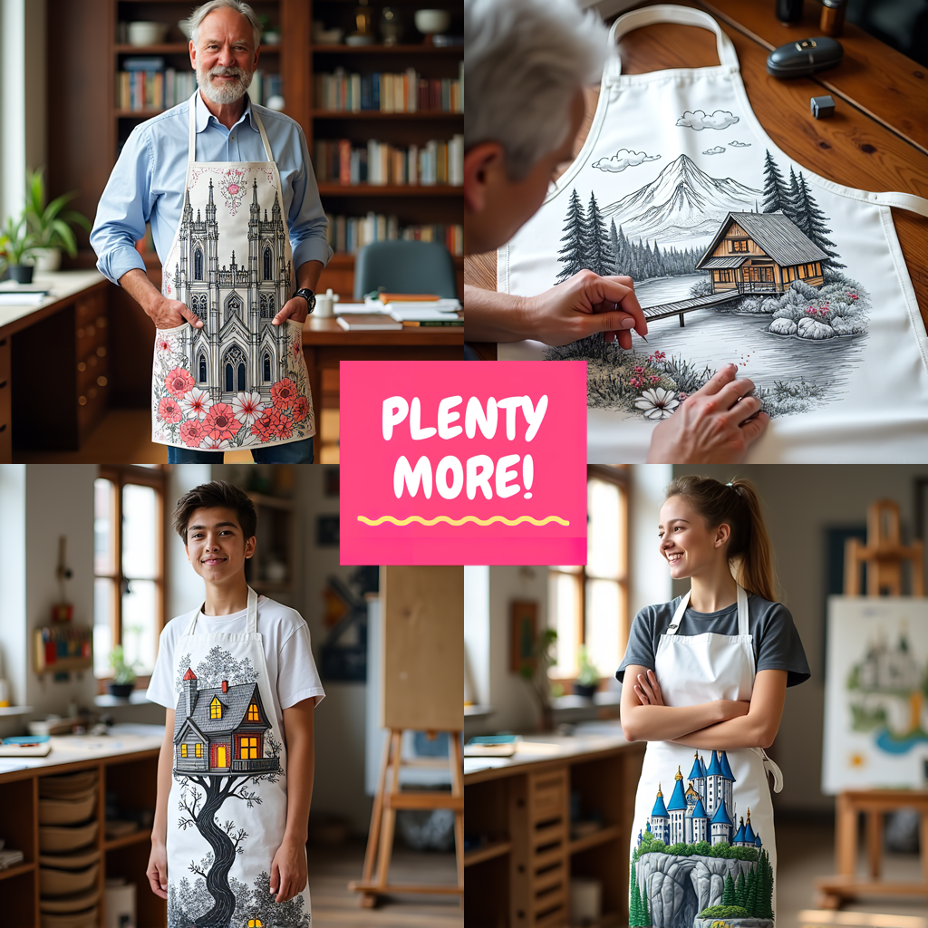 Apron Coloring Kit with 10 Fabric Markers - Luxury Library