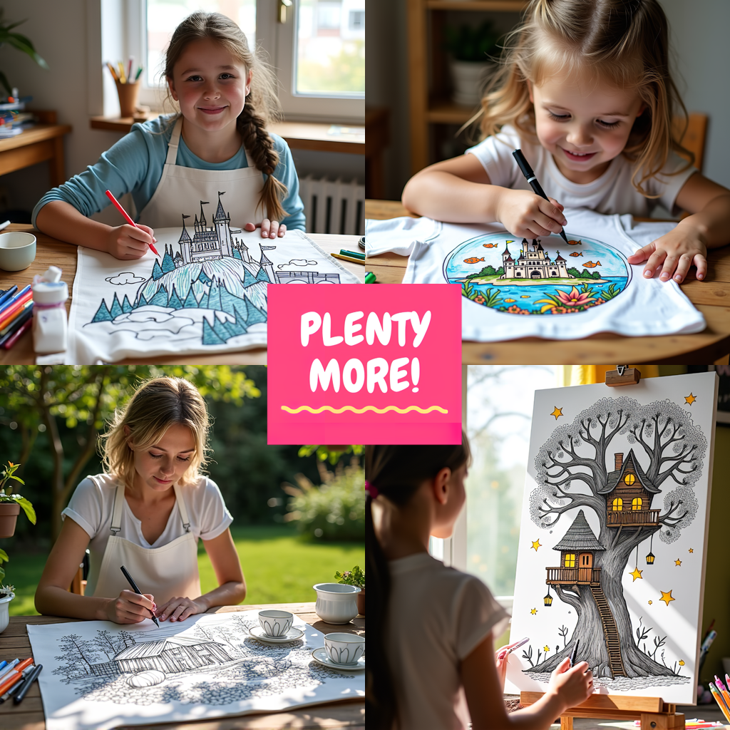 FREE Fantasy Castle Coloring Page - Printable Scenic Landscape Download