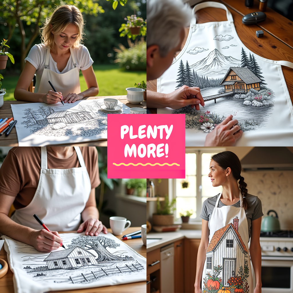 Apron Coloring Kit with 10 Fabric Markers - House by River