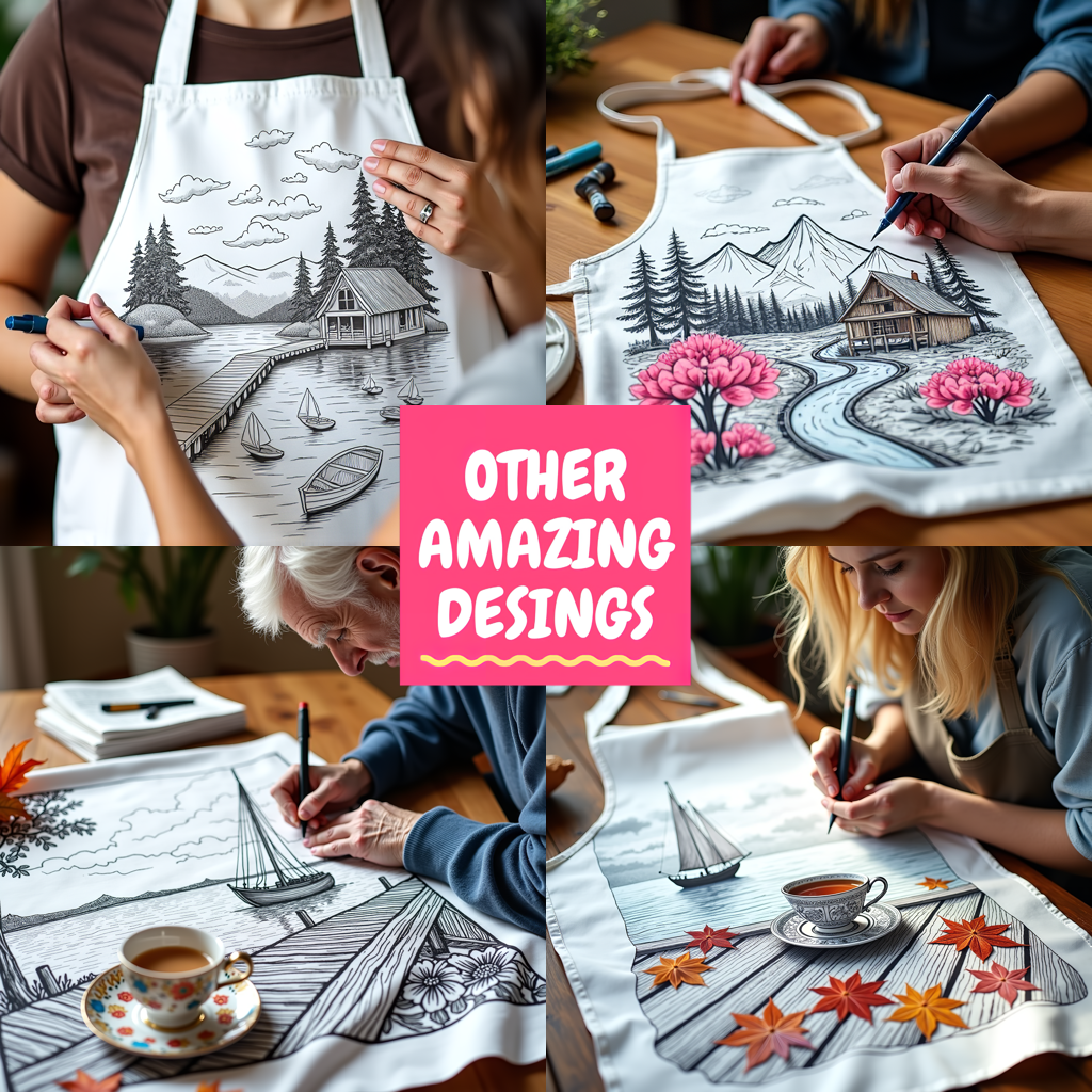 Apron Coloring Kit with 10 Fabric Markers - Mountain House