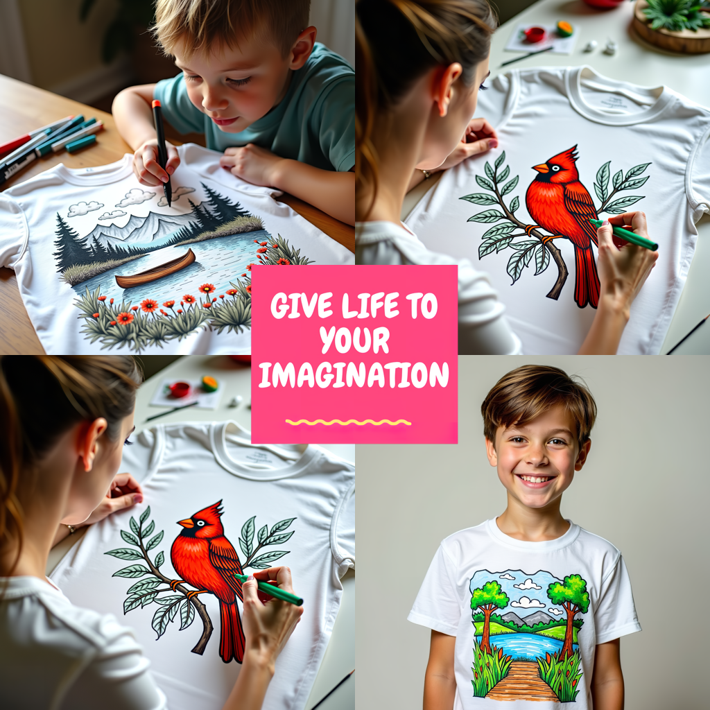 Unisex T-shirt Coloring Kit with 10 Fabric Markers - Mountain House