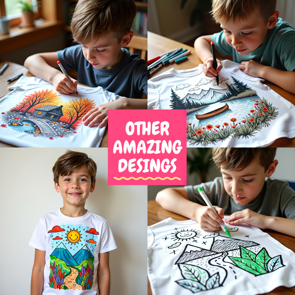 Unisex T-shirt Coloring Kit with 10 Fabric Markers - Beach House