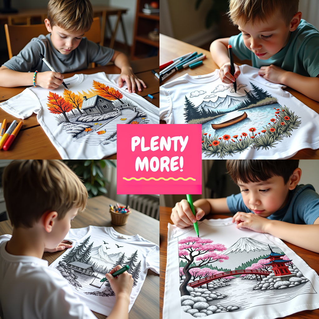 Kid's T-shirt Coloring Kit with 10 Fabric Markers - Mountain House