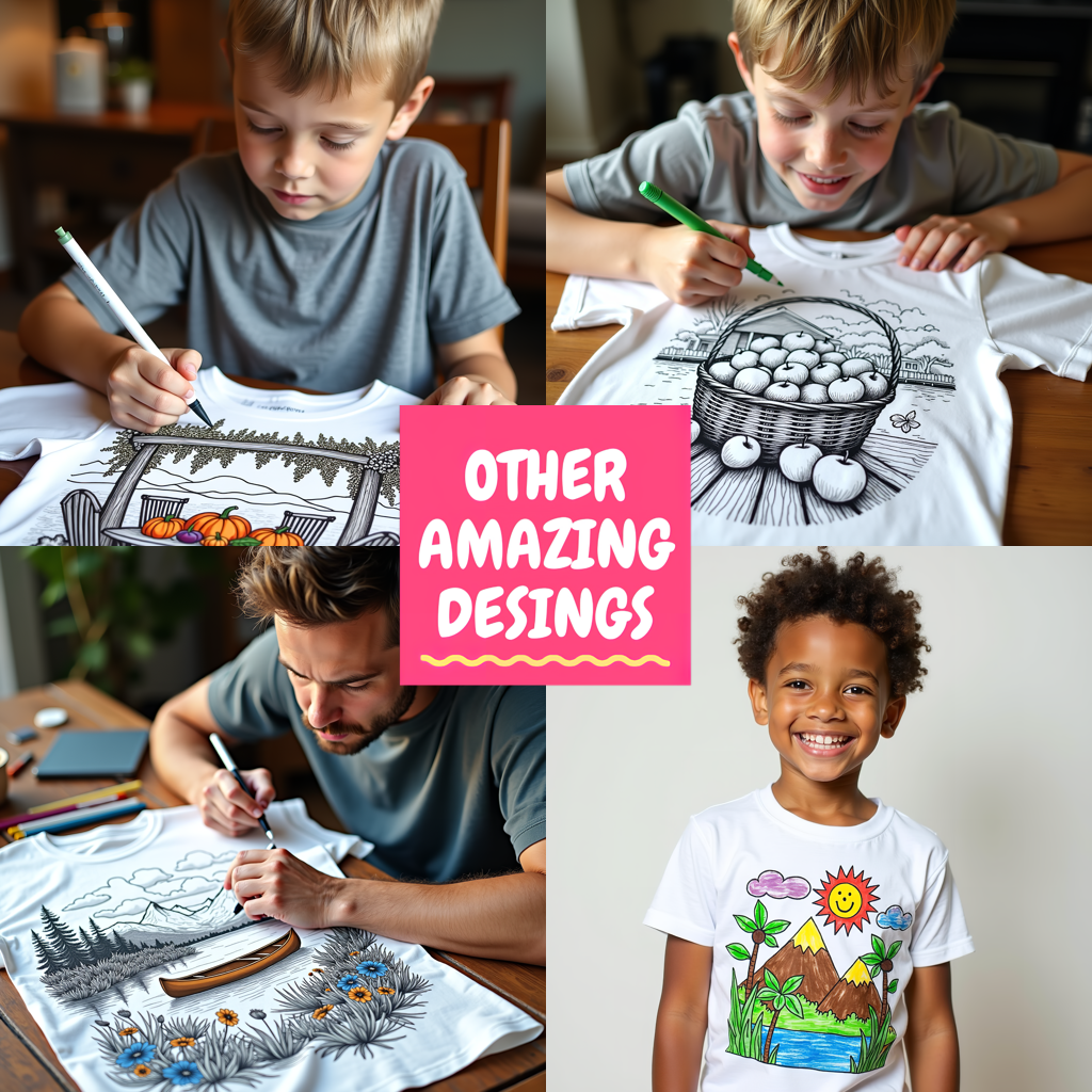 Unisex T-shirt Coloring Kit with 10 Fabric Markers - Mountain House